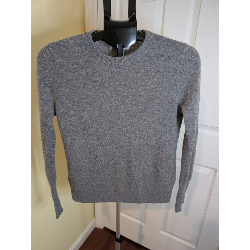 Magaschoni Cashmere Sweater Women S Gray Crewneck Long Sleeve Pullover